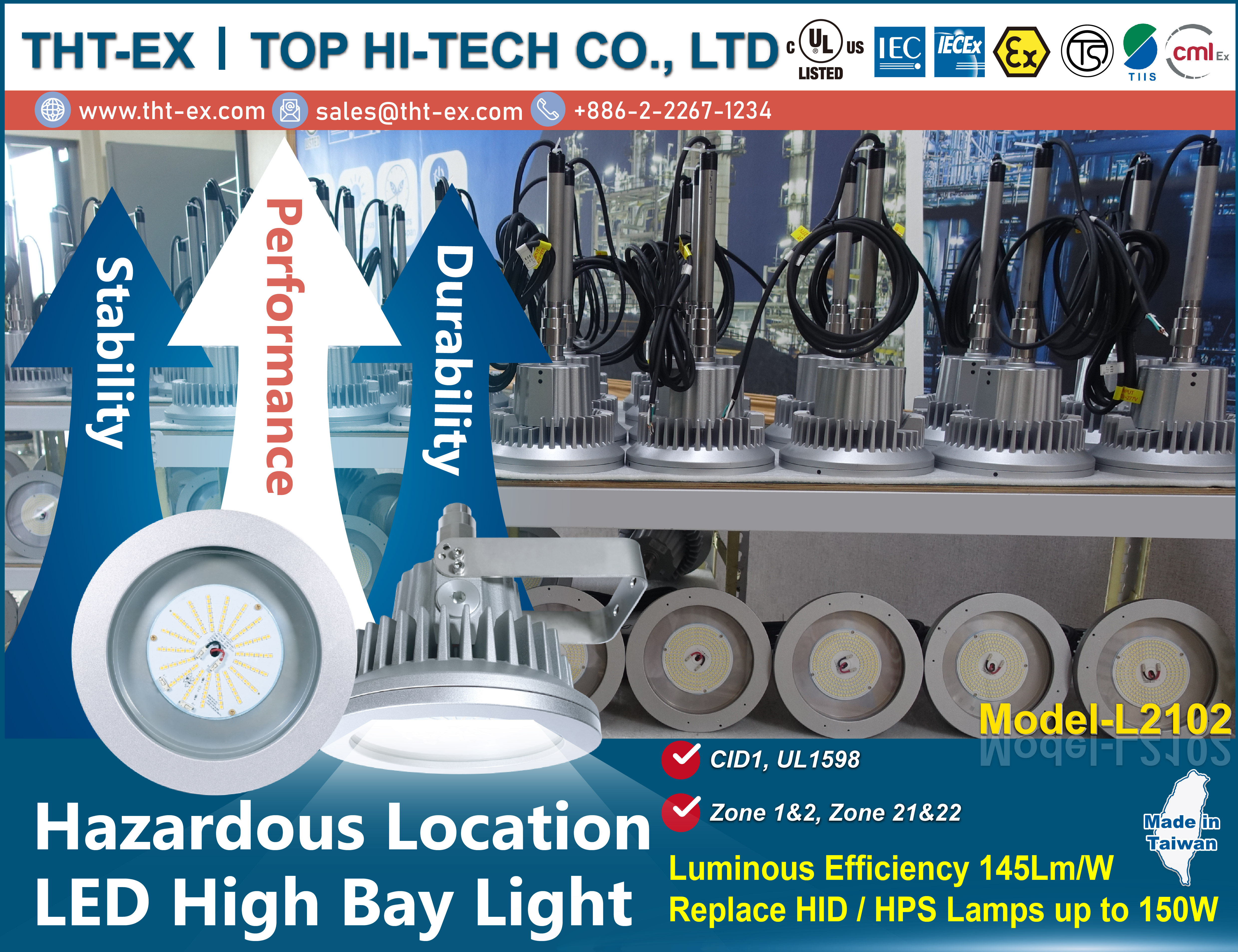 THT-EX Explosion-Proof LED Light L2102 Excellence in Quality Service Lighting Your Safety